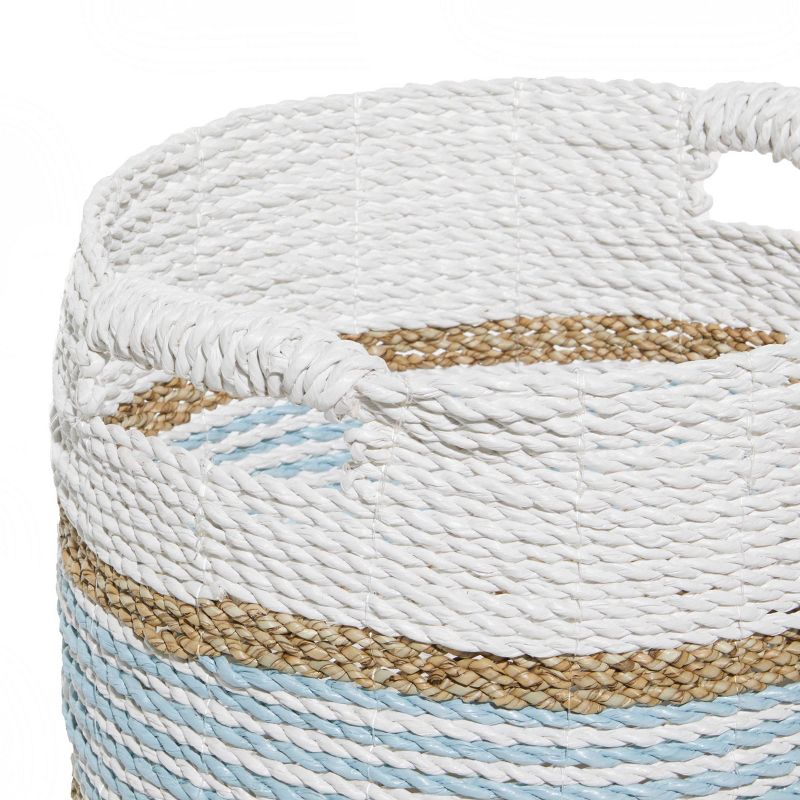 3pk Wood Coastal Storage Baskets White - Olivia &#38; May, 4 of 6