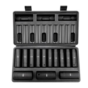 VEVOR 1/2" Drive Impact Socket Set, 13 Piece Deep Socket Set Metric 10-24mm, 6 Point CR-V Alloy Steel for Auto Repair, Easy-to-Read Size Markings - 1 of 4