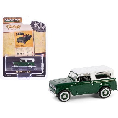1961 Harvester Scout Green Metallic w/White "Meet the Scout!" "Vintage Ad Cars" Series 11 1/64 Diecast Model Car by Greenlight