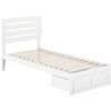 AFI Furnishings Oxford Twin Extra Long Bed with Foot Drawer and USB Turbo Charger in White - 4 of 4