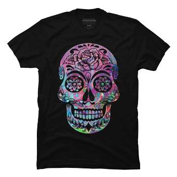 Men's Design By Humans Halloween Sugar Skull By honeytree T-Shirt