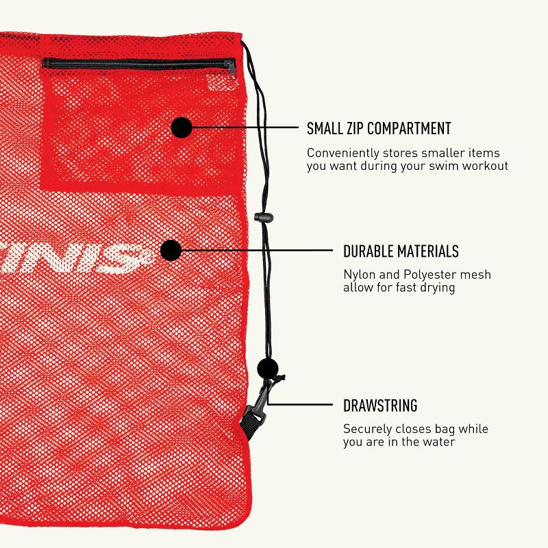 FINIS Mesh Gear Bag - Mesh Swim Bag for Swim Gear and Accessories, 4 of 8