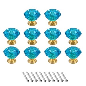 Unique Bargains Crystal Cabinet Knobs with Screw for Cupboard Wardrobe 10 Pcs - 1 of 4