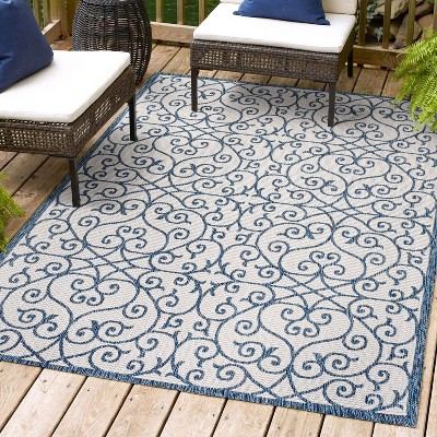 JONATHAN Y Madrid Vintage Filigree Textured Weave Indoor/Outdoor Area Rug