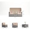 Coucheta 6 Piece Outdoor Daybed Set - Retractable Canopy, Adjustable Backrests, Chaise Lounges for Garden Poolside Backyard - 2 of 4