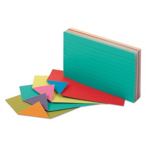 Oxford Extreme Index Cards 3 x 5 Vivid Assorted 100/Pack 04736 - 1 of 3