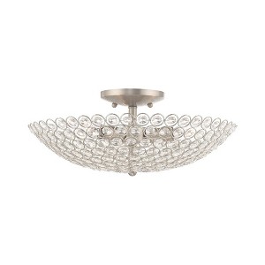 Livex Lighting Cassandra 3 - Light Flush Mount in  Brushed Nickel - 1 of 4