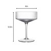 Clear Ribbed Martini Coupe Glasses 9.5oz - 4 of 4
