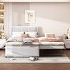 Full Size Upholstered Platform Bed with Trundle for Bedroom or Apartment - 3 of 4