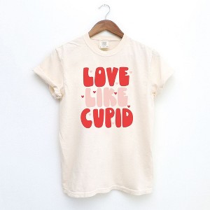 Simply Sage Market Women's Love Like Cupid Bold Short Sleeve Garment Dyed Tee - 1 of 3