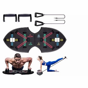 Link 12 in 1 Push Up Rack Board System Fitness Workout Train Gym Exercise with Resistance Bands - Perfect For Home Gym & Travelling - 1 of 4