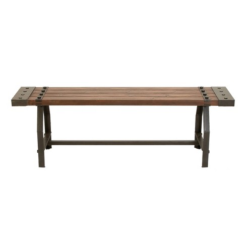 Industrial metal store bench