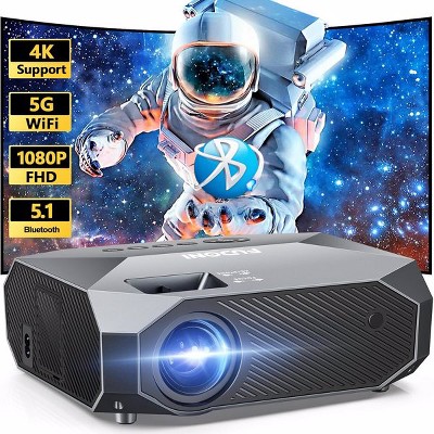 BestParts 1080P WiFi Bluetooth Projector 4K Supported Portable Outdoor Movie Projector 300 Inch Max