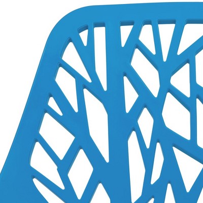 Asbury Chromed Metal Cut-Out Blue Side Chair