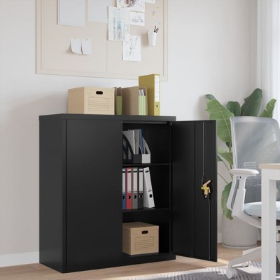 vidaXL File Cabinet Black 35.4 in.x15.7 in.x41.3 in. Steel