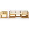 vidaXL Garden Lounge Set Cream and Acacia Wood - 3 of 4