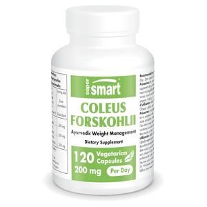 SuperSmart Coleus Forskohlii 200mg per Day - Ayurvedic Herb Extract - Forskolin Supplement | Non-GMO & Gluten Free - 120 Vegetarian Capsules - 1 of 1