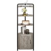 70.9" Tall 5-Tier Corner Shelf with Storage Cabinet, Industrial Farmhouse Bookcase, Multifunctional Display Stand for Living Room & Bedroom - 4 of 4