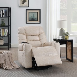 Power Motion Recliner with Lift, Heating, Massage & USB Charging, 2 Cup Holders - 1 of 4