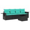 vidaXL Garden Sofa Set Black PE Rattan, Powder-Coated Steel, Tempered Glass - 2 of 4