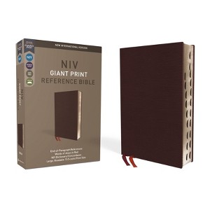 NIV, Reference Bible, Giant Print, Bonded Leather, Burgundy, Red Letter Edition, Indexed, Comfort Print - Large Print by  Zondervan (Leather Bound) - 1 of 1