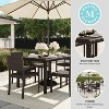 Martha Stewart Bedford 7-Piece Indoor-Outdoor Dining Set with 6 Stackable Dining Chairs and 62" Patio Table with Engineered Wood Top in Rattan Wicker - 4 of 4