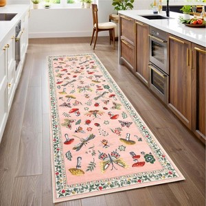 Washable Rug - Non-Slip Soft Farmhouse Carpet Low Pile Thin Floor Cover for Living Room, Bedroom Nursery Dining Room Dorm - 1 of 4