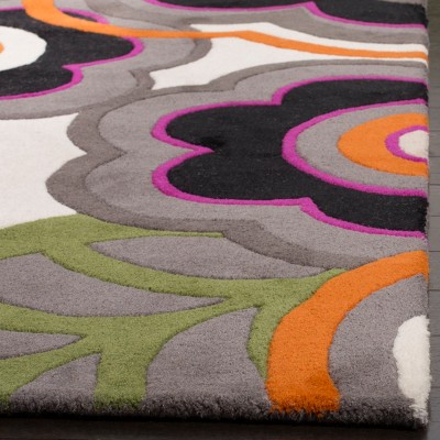 Hand-Tufted Multi-Color Wool and Viscose Rectangular Rug