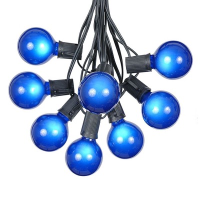 Novelty Lights 25 Feet Blue G50 Globe Outdoor Patio String Lights ...