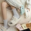 Anna-Kaci Women's 3-Pack Fuzzy Crew Socks with Embroidered Bow Detail and Soft Plush Texture - 3 of 4