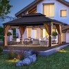 LACOO Galvanized Aluminum Hardtop Permanent Gazebo with Double Roof, Netting and Curtains - 2 of 4