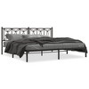 vidaXL Metal Bed Frame without Mattress with Headboard Black 76"x79.9" - 2 of 4