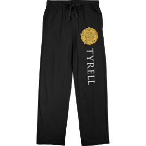 Game of Thrones House Tyrell Symbol & Text Men's Black Sleep Pajama Pants - 1 of 3