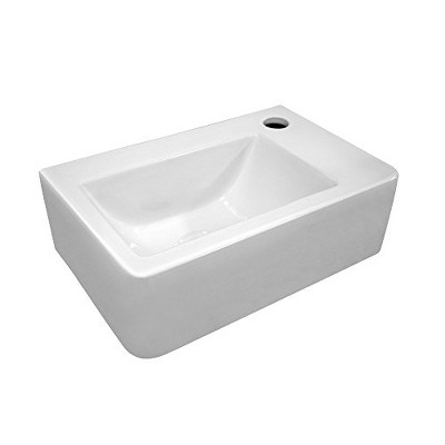 ALFI Isabella Collection Small Wall Mount Basin with a Single Faucet Hole on the Right and Center Drain