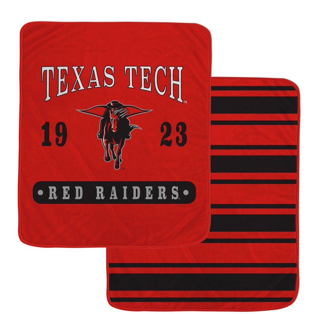 Photos - Duvet NCAA Texas Tech Red Raiders Varsity Plaque Double Sided Royal Plush Blanket