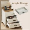 Farmhouse Nightstand with Charging Station - 3-Drawer Bedside Table with USB Ports - 2 of 4