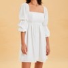 EXLURA Womens Square Neck Dress Long Puff Sleeve A-Line Casual Short Mini Dresses - 4 of 4