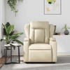 vidaXL Cream Leather Recliner Chair, 6-Point Vibration Massage, Adjustable Backrest & Footrest - 3 of 4