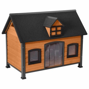 Aivituvin Premium Wooden Dog House | Iron Frame and Asphalt Roof-AIR90 - 1 of 4