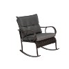 3 Piece Patio Furniture Set Rocking Bistro Set with Rattan Chairs and Coffee Table for Garden Balcony Backyard Patio Seating Sets-The Pop Home - 3 of 4