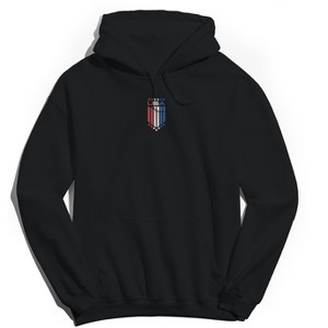 Americana Men's Usa Star Flag Lc White Long Sleeve Graphic Cotton Sweatshirt Hoodie - 1 of 4