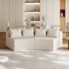 KWPZQEB Curved Sectional Sofa, Symmetrical Modular Semi Circular Sofa with Pillows, Corduroy Corner Sofa for Living Room, No Assembly Needed - 4 of 4