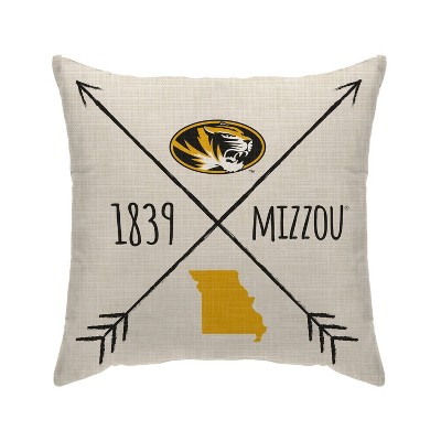 NCAA Missouri Tigers Cross Arrow Decorative Throw Pillow