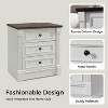 Nightstand with Charging Station & 3 Drawers, Farmhouse 23.6in Wide Nightstands with Roman Column, End Table for Bedroom - 4 of 4