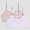 Maidenform Girls' 2pk Seamless Lace Racerback Bra - Pink/Beige - 3 of 3