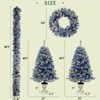 TIRAMISUBEST Pre Lit Xmas Tree 3 Piece/4 Piece Set Garland Wreath Entrance Trees LED Lights PVC Hinged Fire Resistant Holiday Decor - 3 of 4