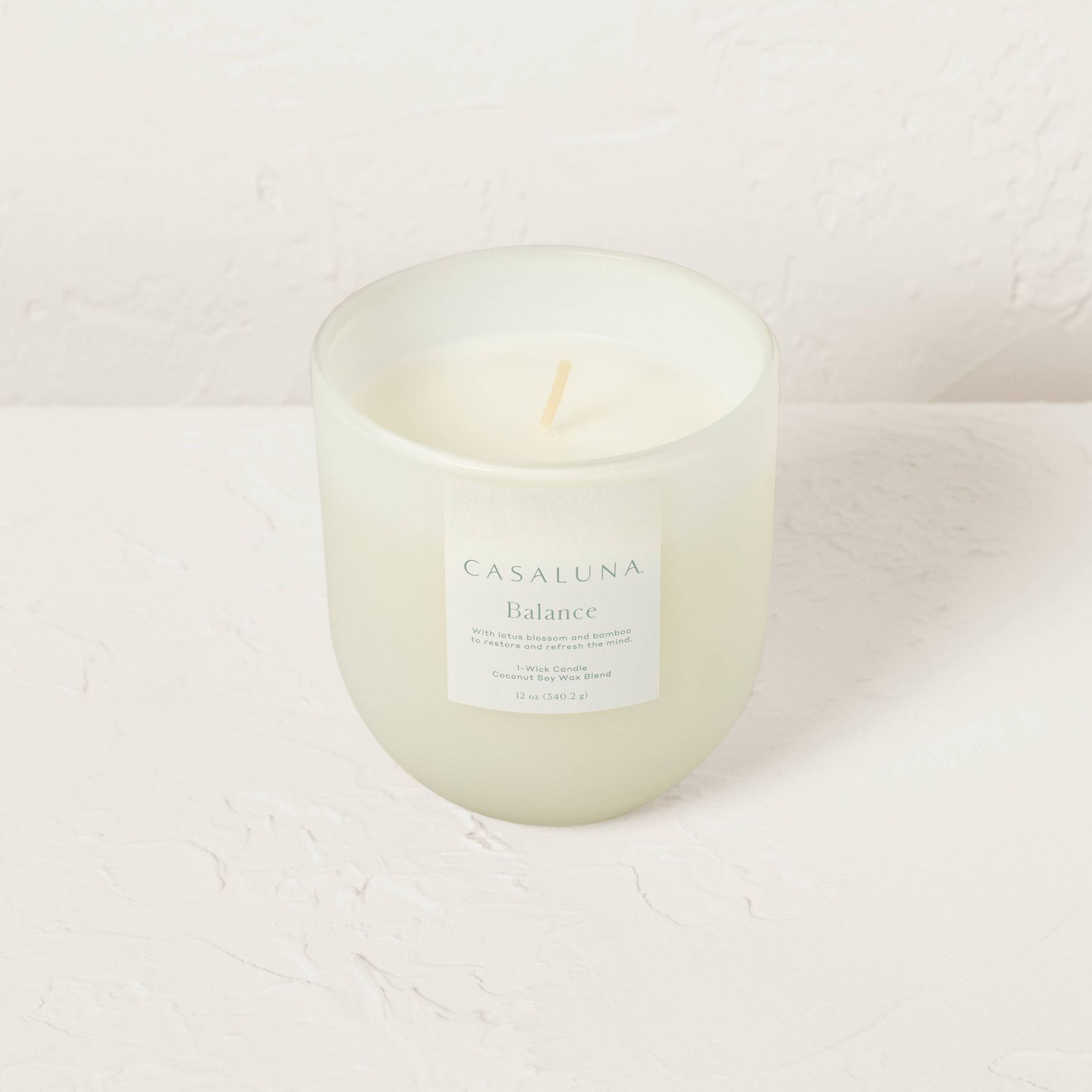 Frosted Glass Wellness Jar Candle White - Casaluna™