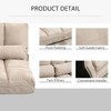Convertible Floor Sofa Chair, Folding Couch Bed, Guest Chaise Lounge with 2 Pillows, Adjustable Backrest and Headrest, 40.25inL, Beige - 3 of 4