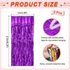 Unique Bargains Wedding Birthday Decoration Foil Fringe Backdrop Curtain 2 Pcs - 2 of 4