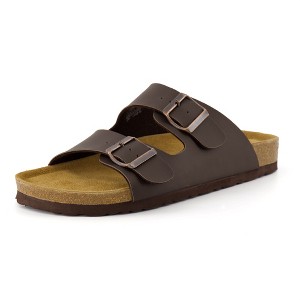 CUSHIONAIRE Men's Lane Cork Footbed Sandal with +Comfort,  Arch Support, Adjustable Straps, Casual Summer Footwear - 1 of 4